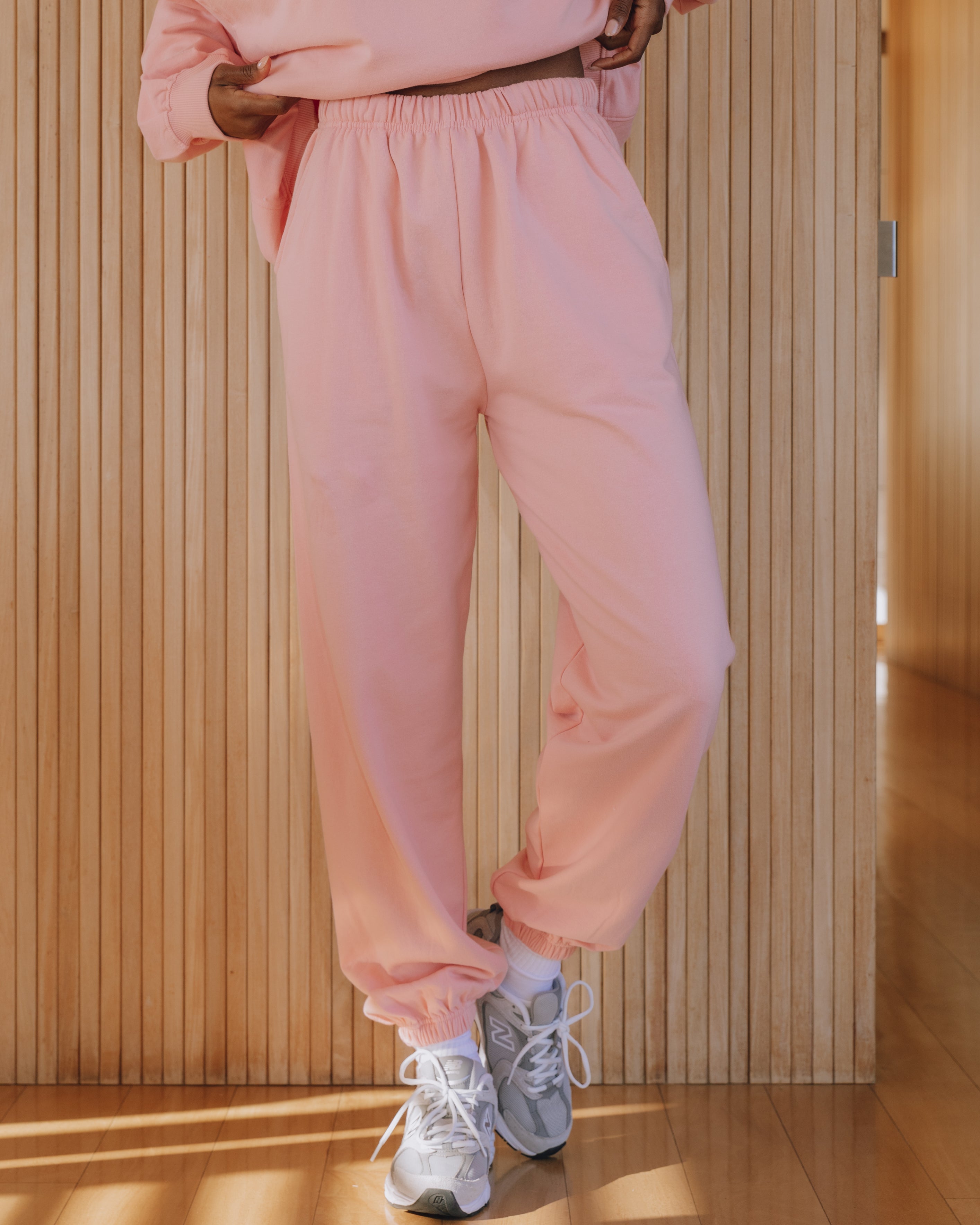 Dusty Rose Smocked Waist Jogger Pants · Filly Flair