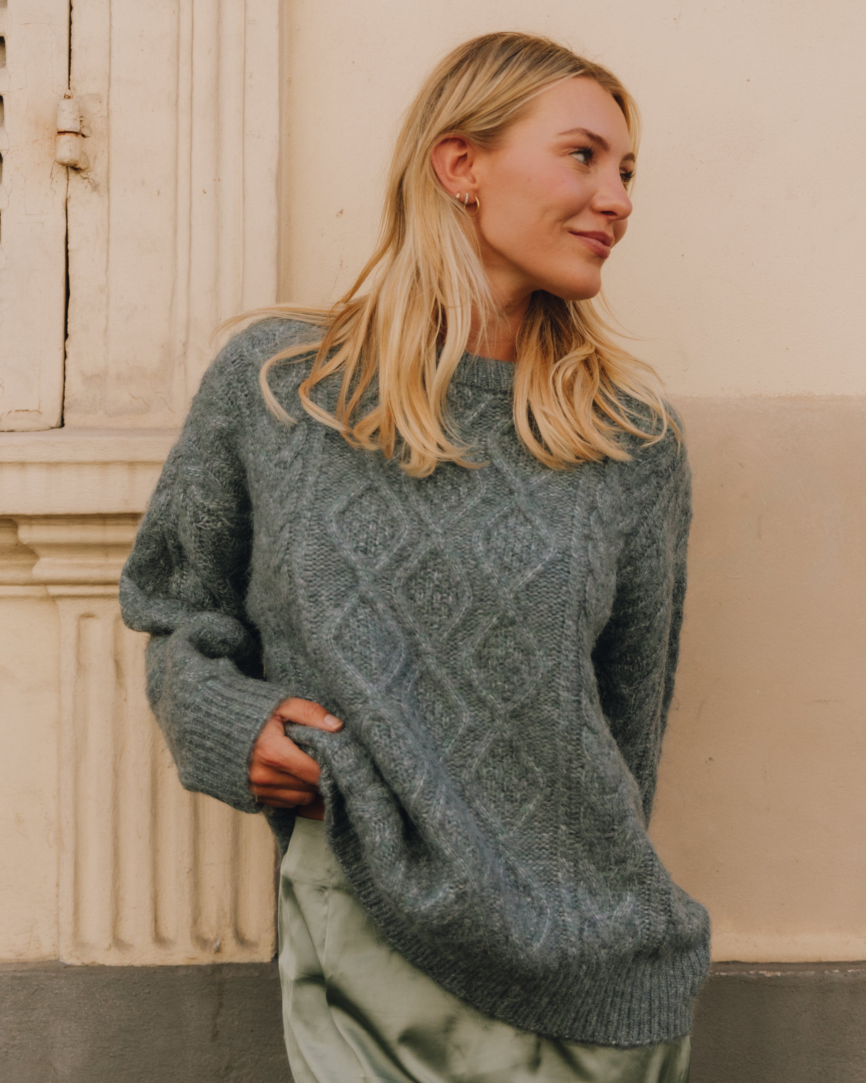 Oversized Knit Sweater - Frost – shopdailydrills