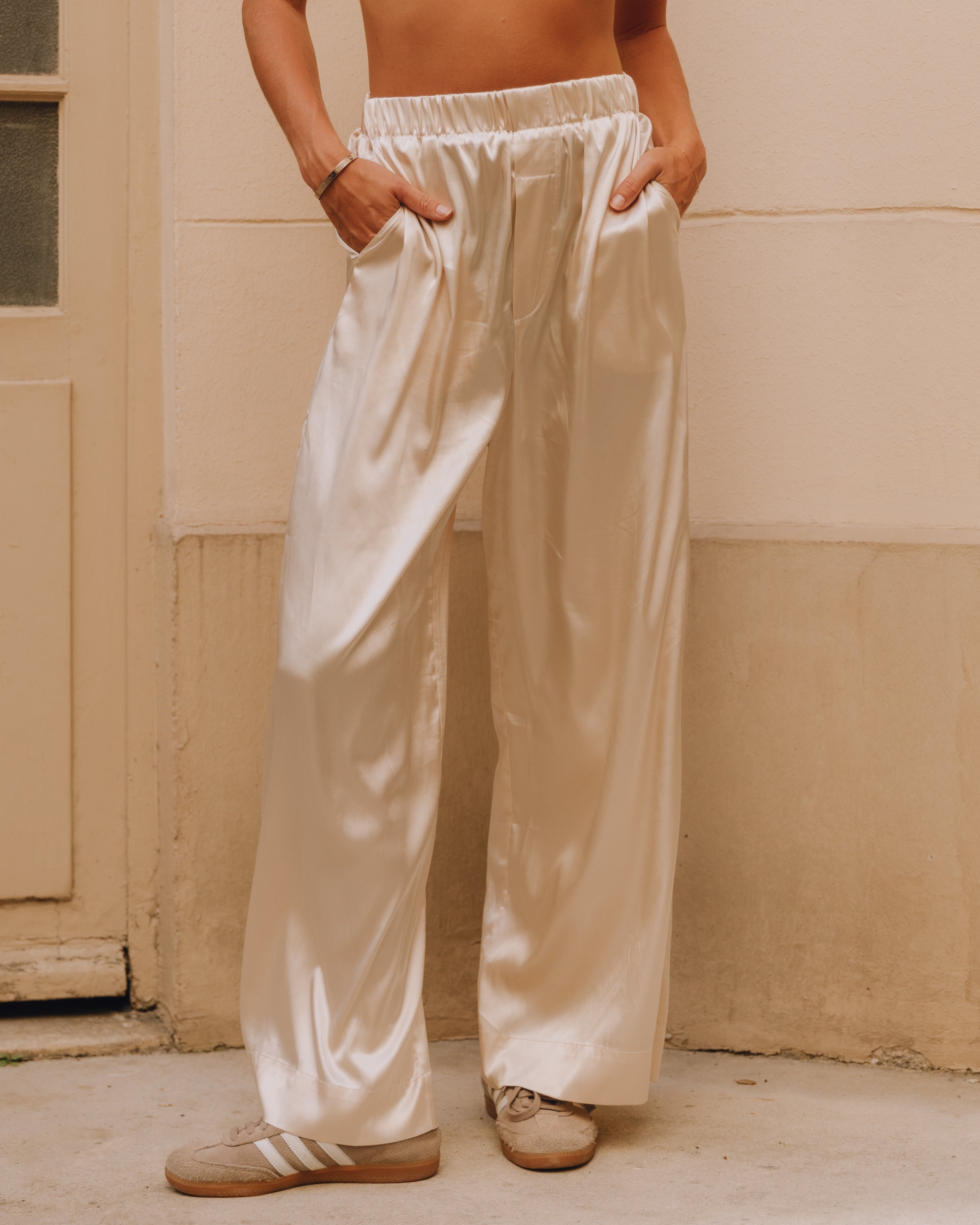 Silky Resort Pants - Champagne