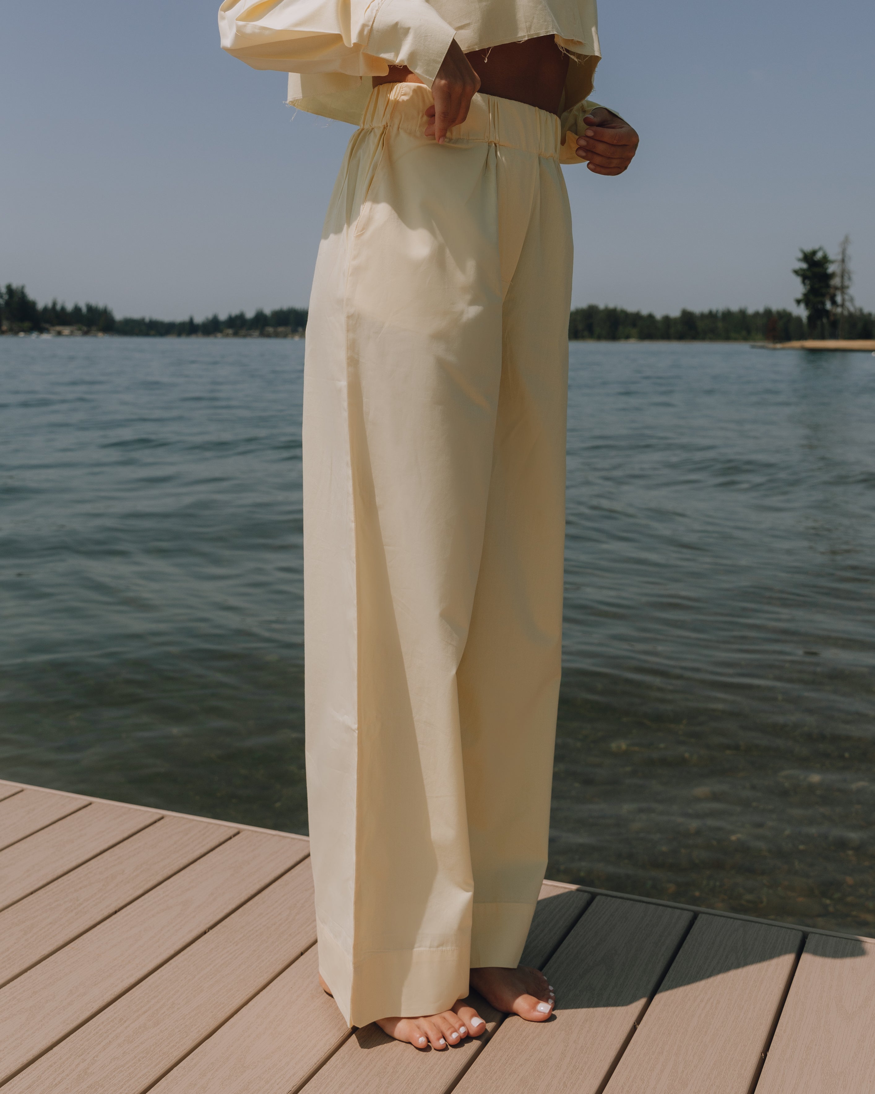 Poplin Resort Pants - Light Yellow