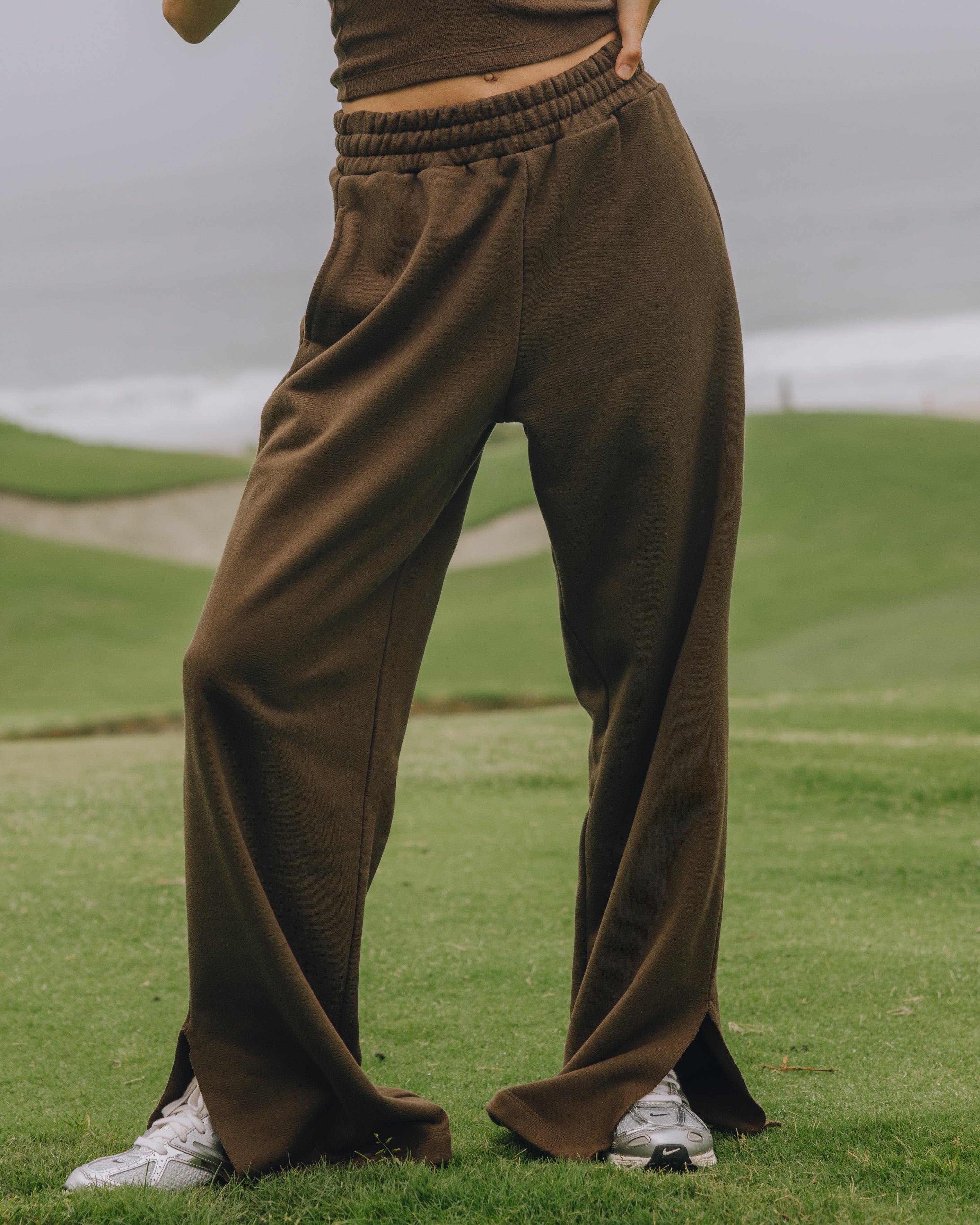 Fleece Wide Leg Sweatpants - Coco