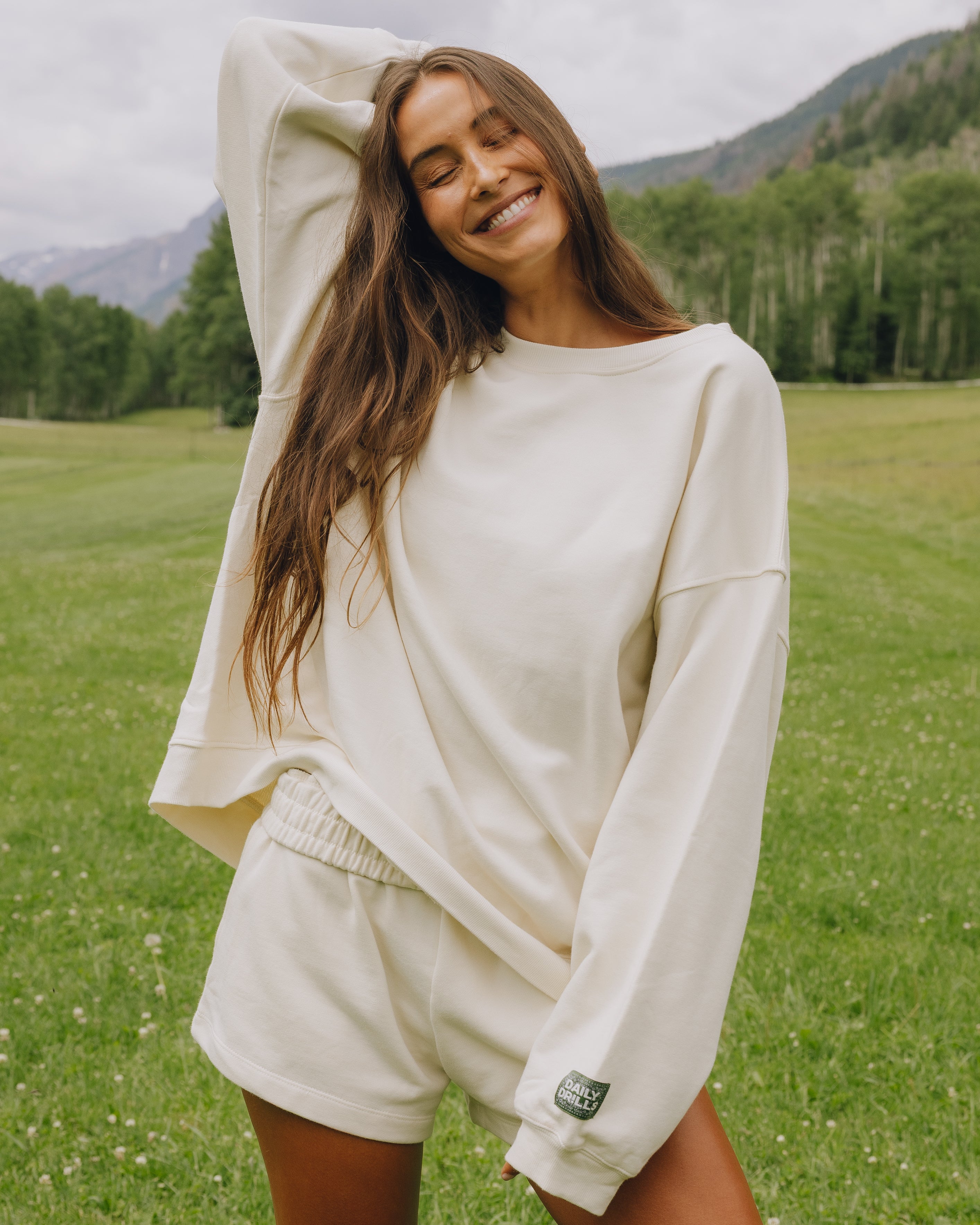 Unisex Oversized Crew - Sand with Bandana Patch