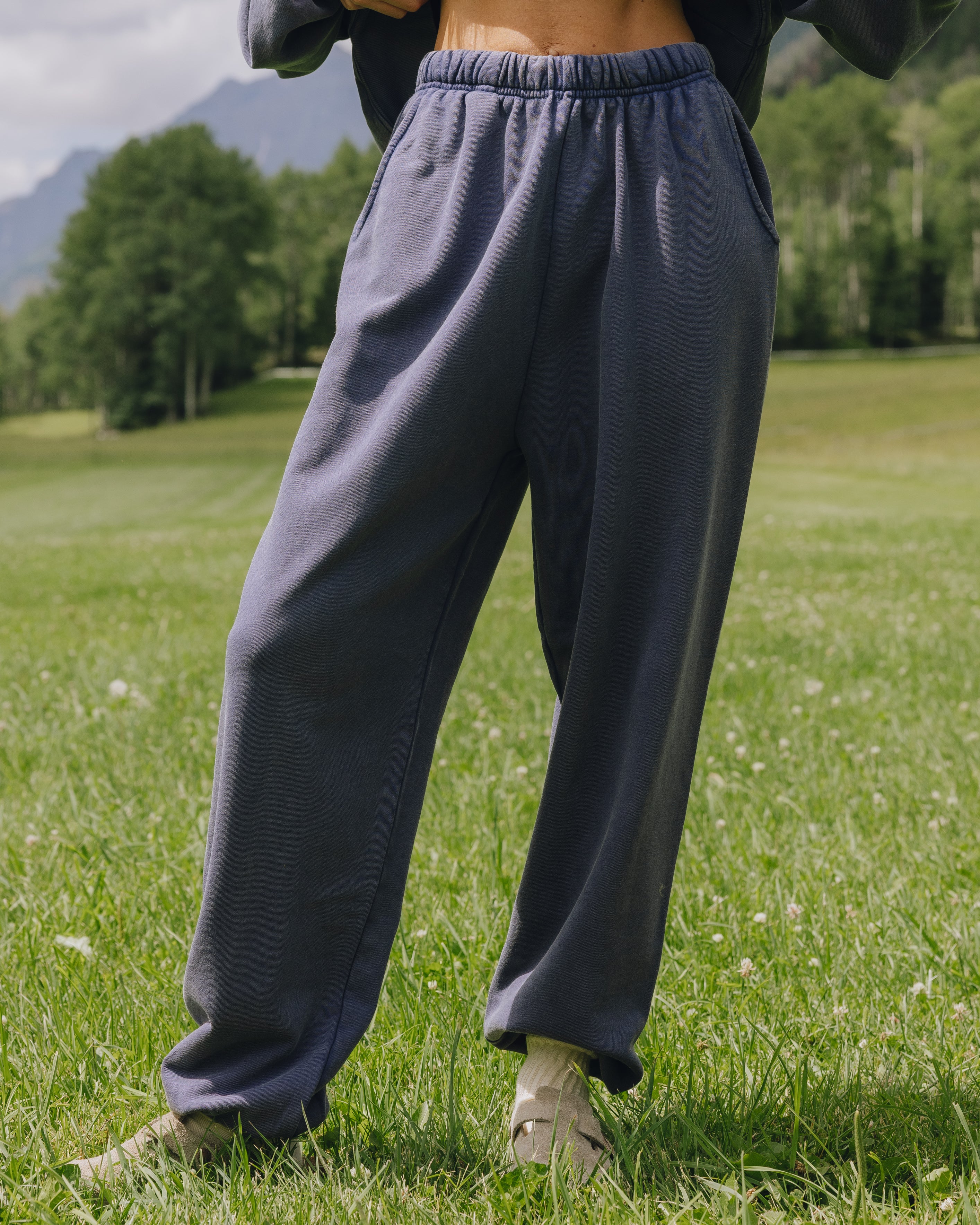 Unisex Joggers - Sunbleached Navy with Bandana Patch