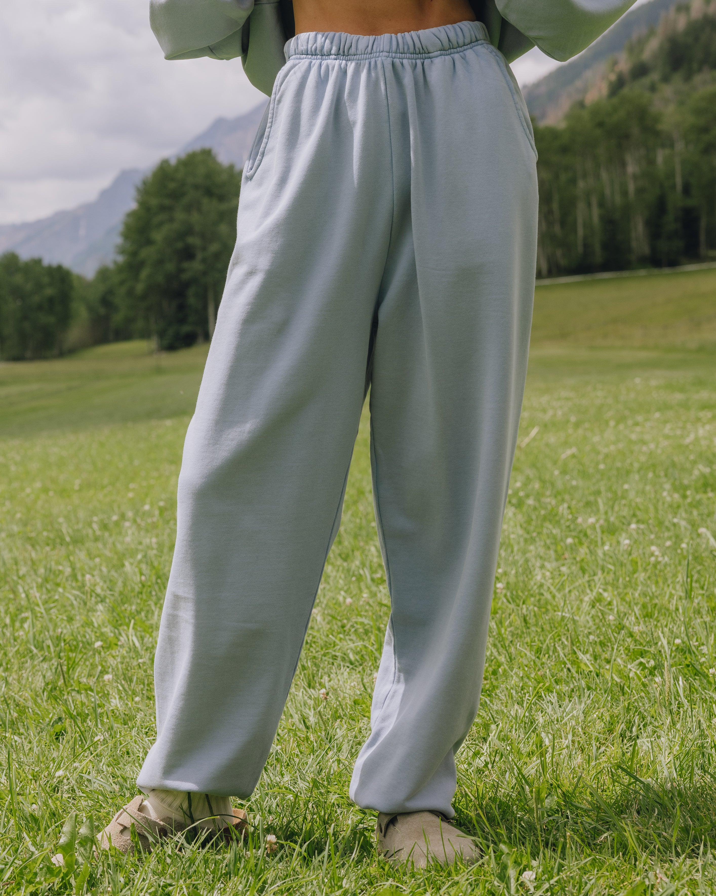 Unisex Joggers - Sunbleached Mist with Bandana Patch