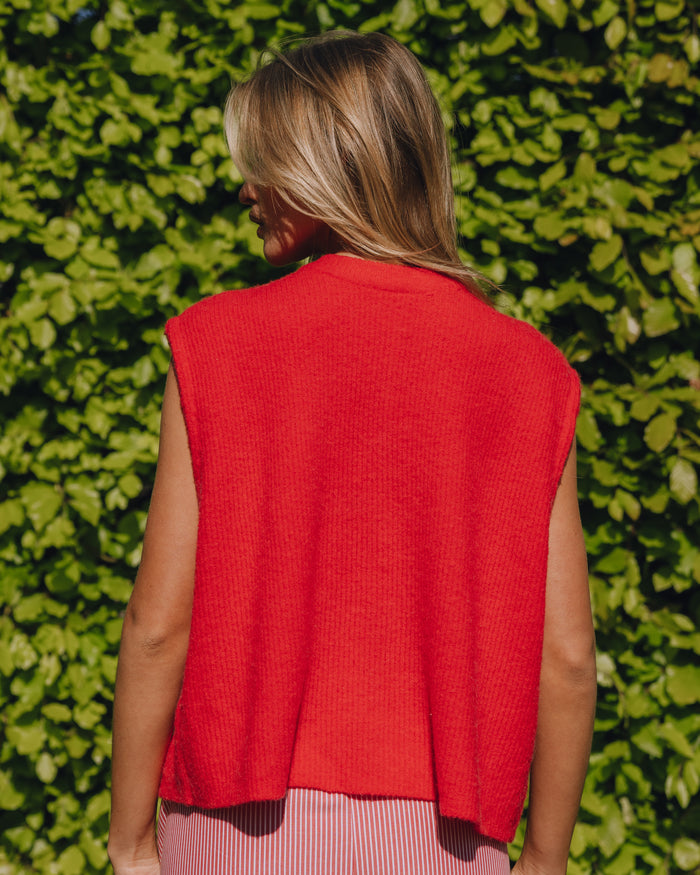 Reversible Single Button Vest - Heart