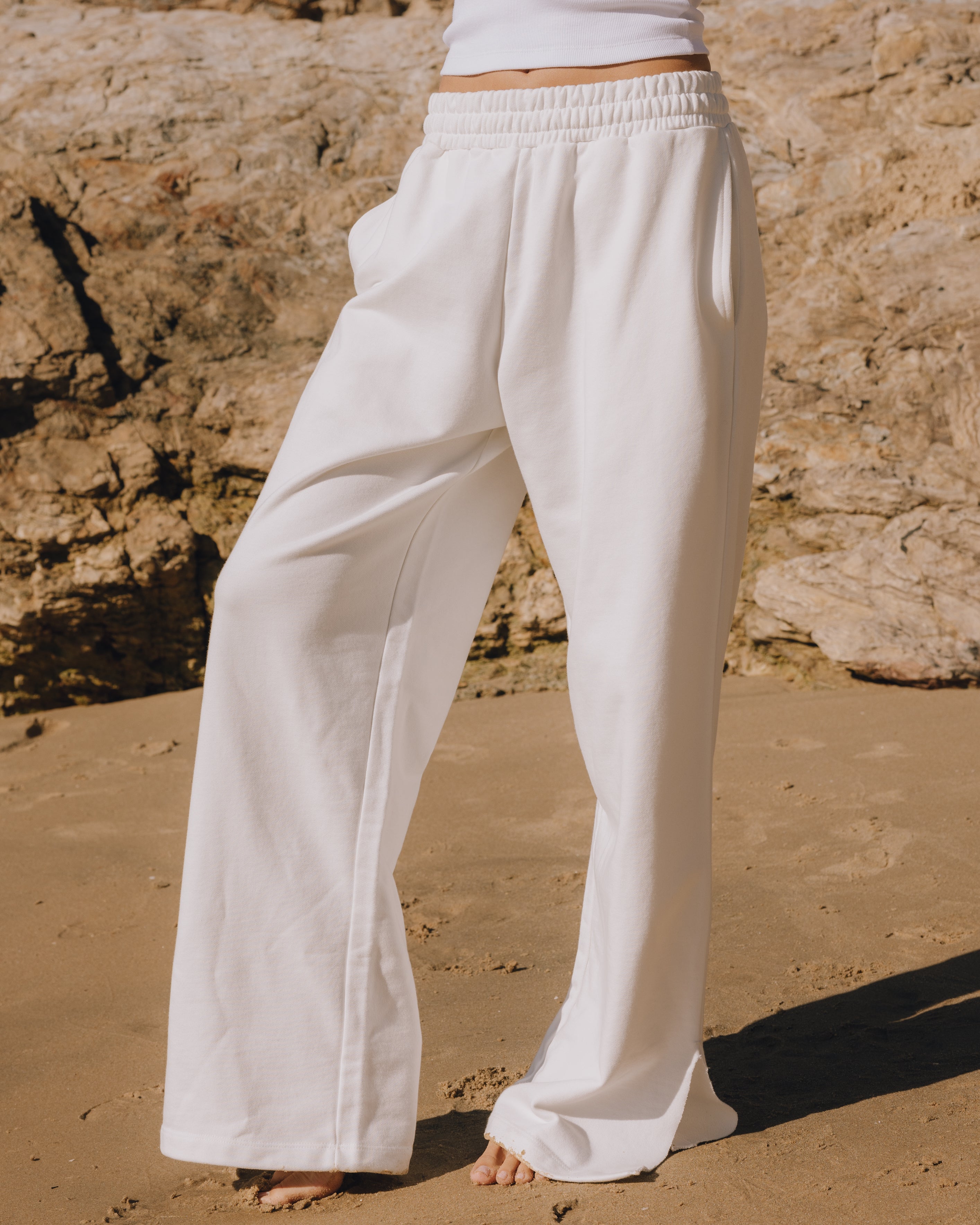 dich henderson SWEAT WIDE PANTS / WHITE
