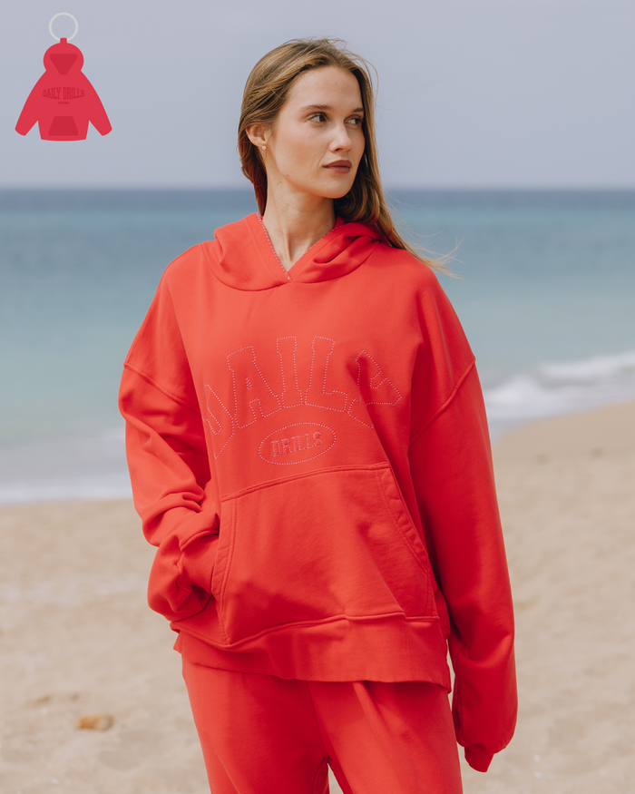 Oversized Daily Hoodie - Heart + Cheeks Stitch with Monochrome Patch