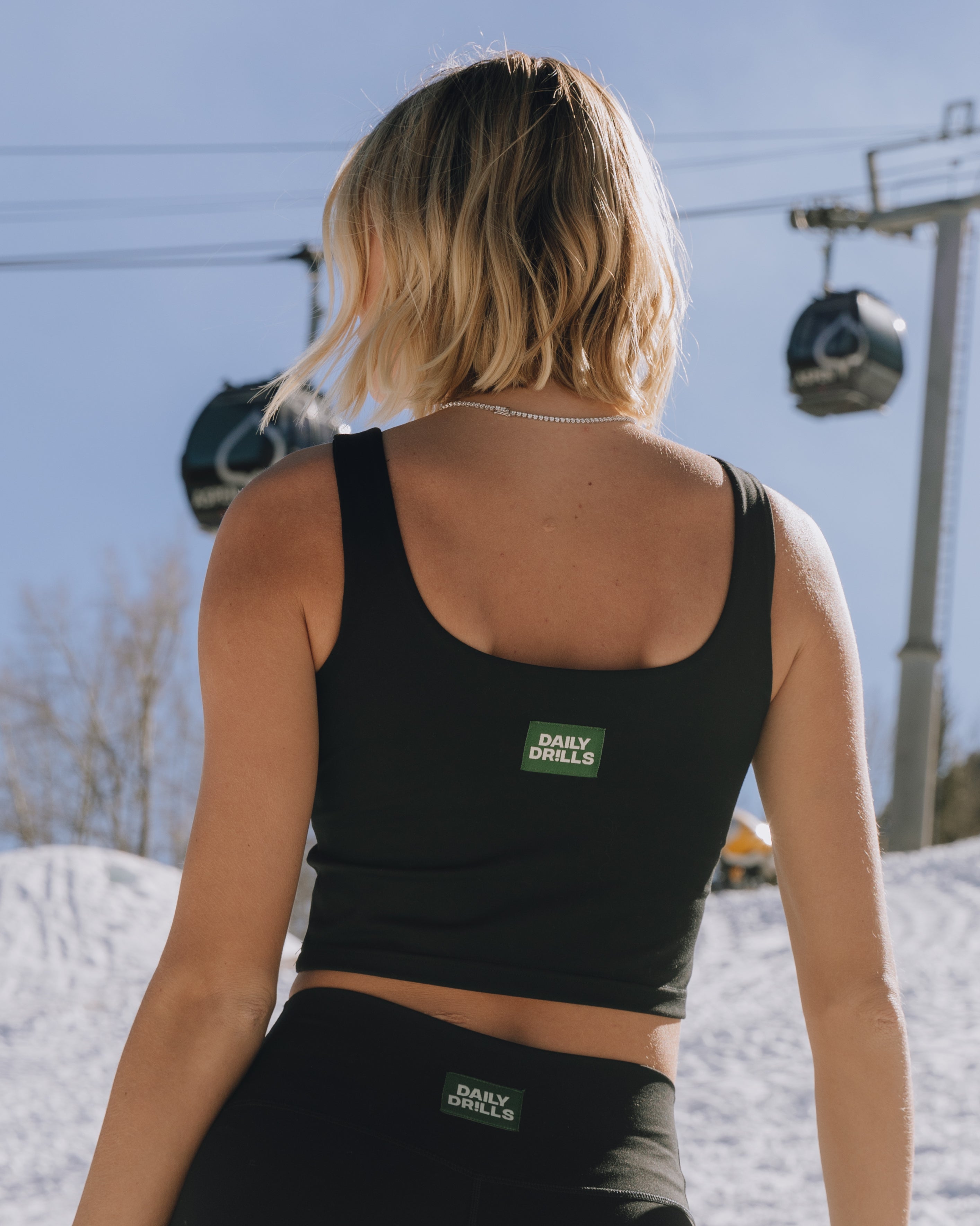 Repeat-Logo Scoop Cropped Tank