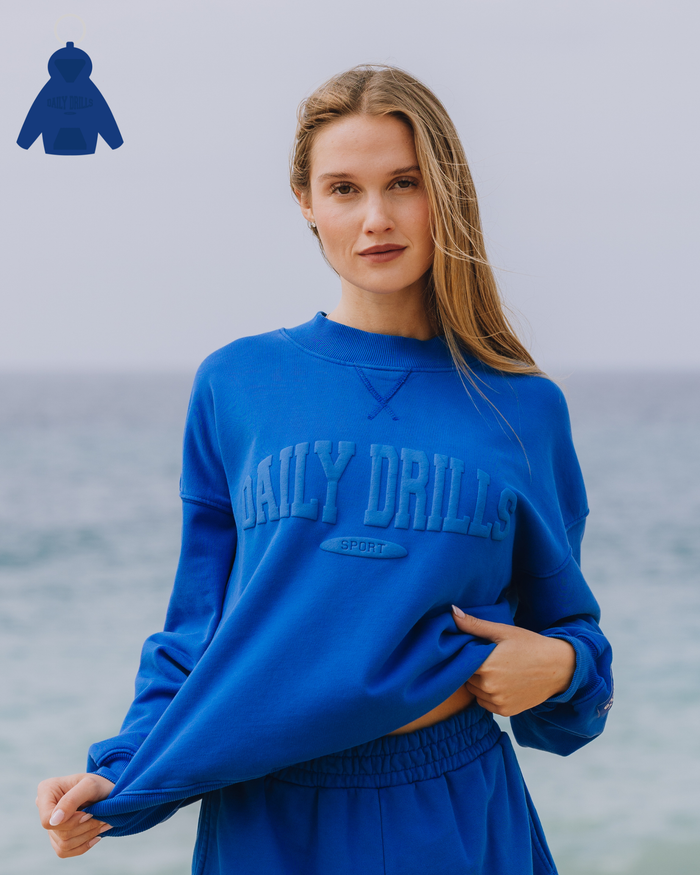 Vintage Sport Crew - Cobalt with Monochrome Patch