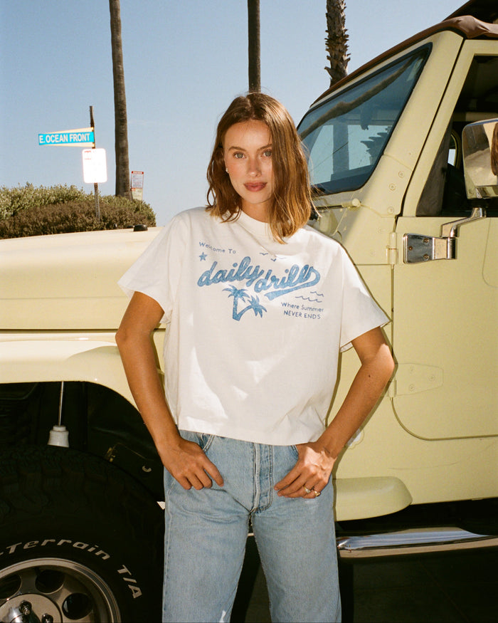 Vacation Vintage Tee - Cream