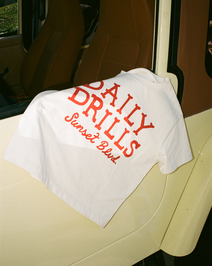 Sunset Blvd Boxy Tee - Cream