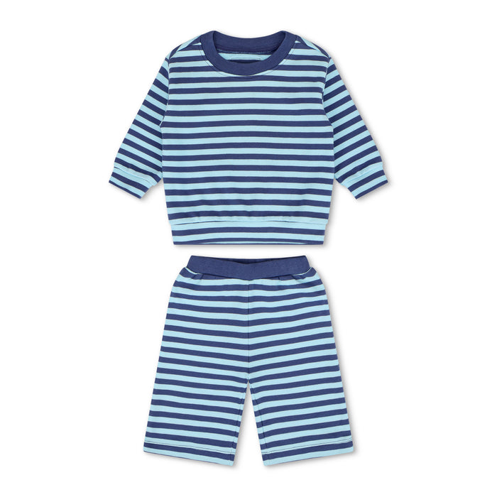 Baby Drills Stripe Set - Malibu + Navy Stripe