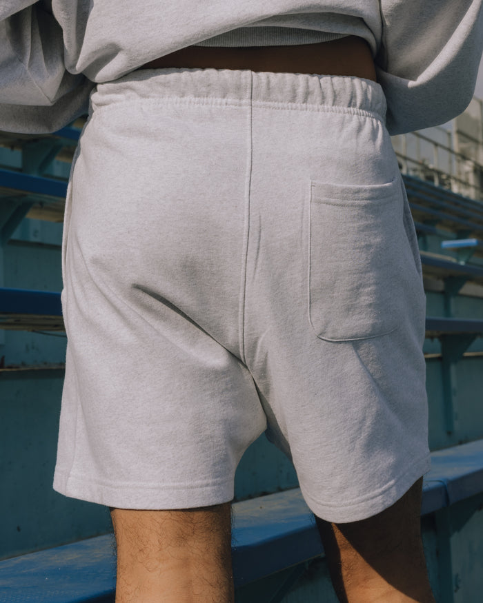 Mens Fleece Sweat Shorts - Heather Grey