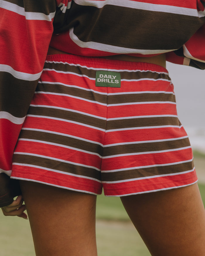 Micro Shorts - Heart + White + Coco Stripe