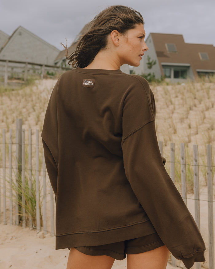 Oversized Sport Crew - Coco with Monochrome Patch