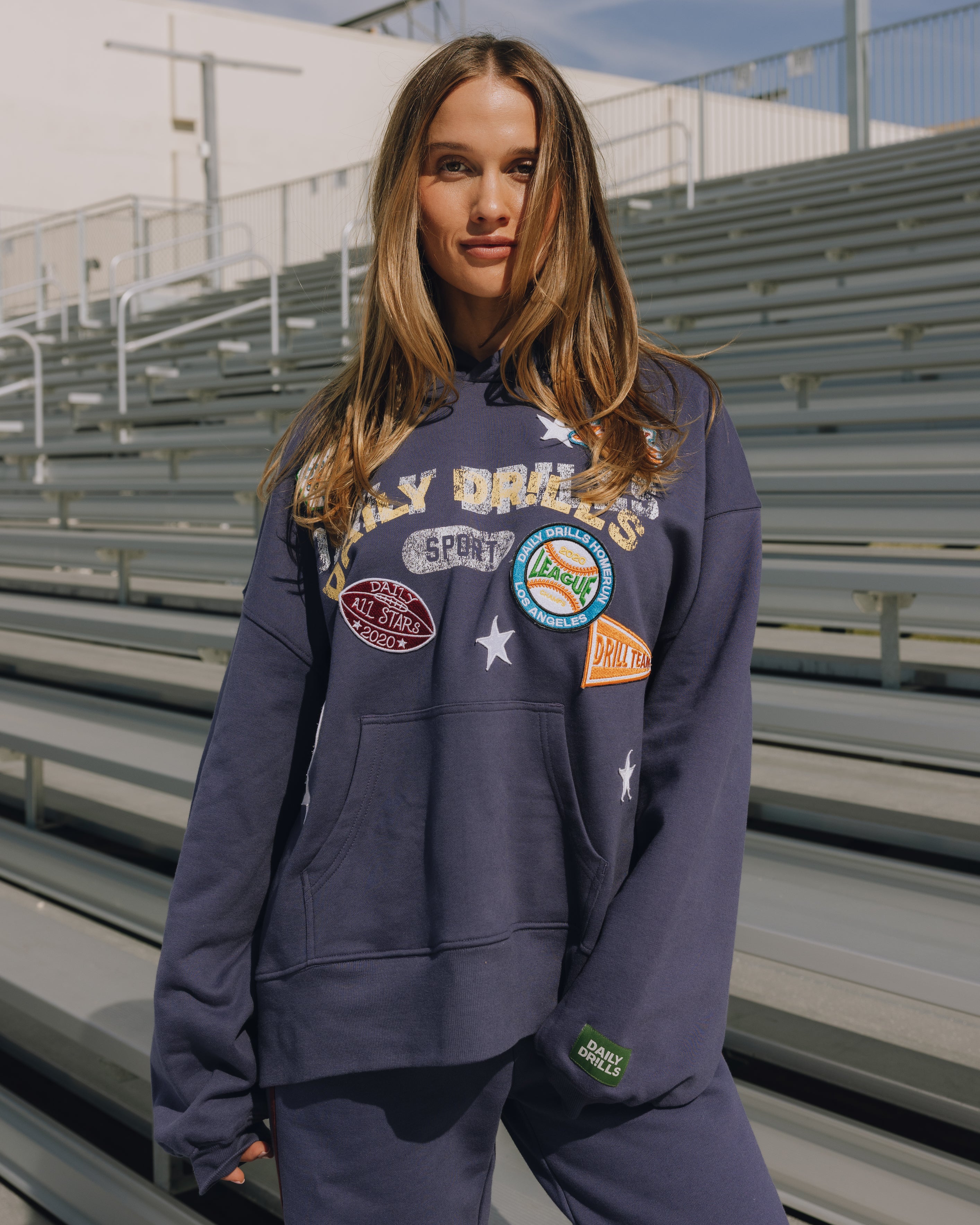 Oversized All Stars Hoodie - Navy