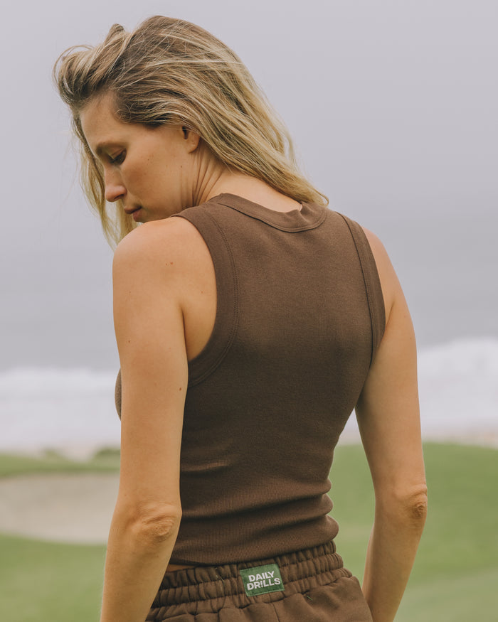 Logo Ribbed Tank - Coco