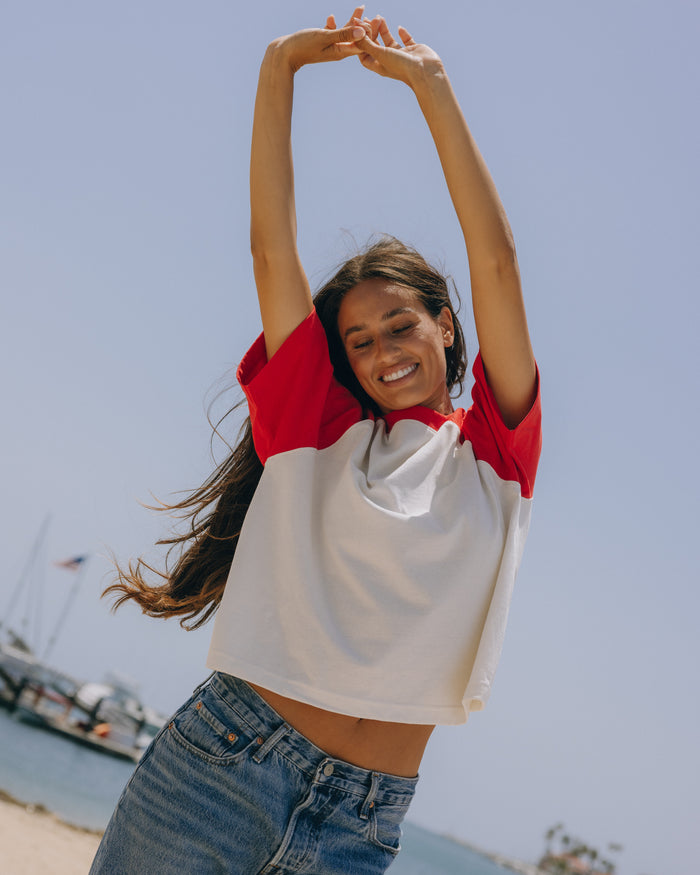 Vintage Raglan Tee - White + Heart