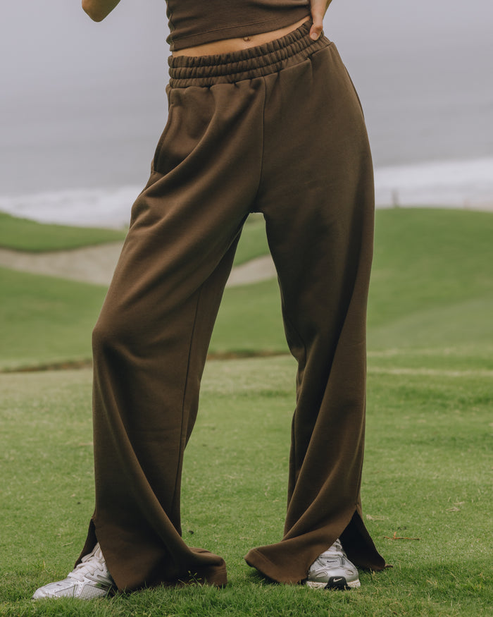 Fleece Wide Leg Sweatpants - Coco