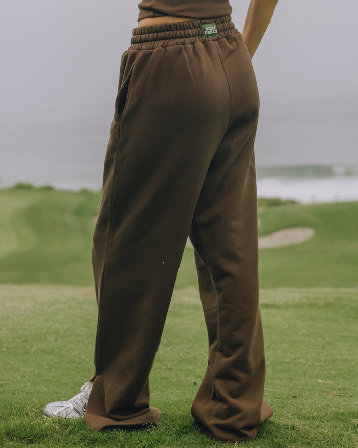Fleece Wide Leg Sweatpants - Coco