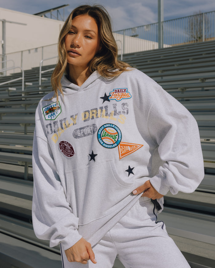 Oversized Fleece All Stars Hoodie - Heather Grey