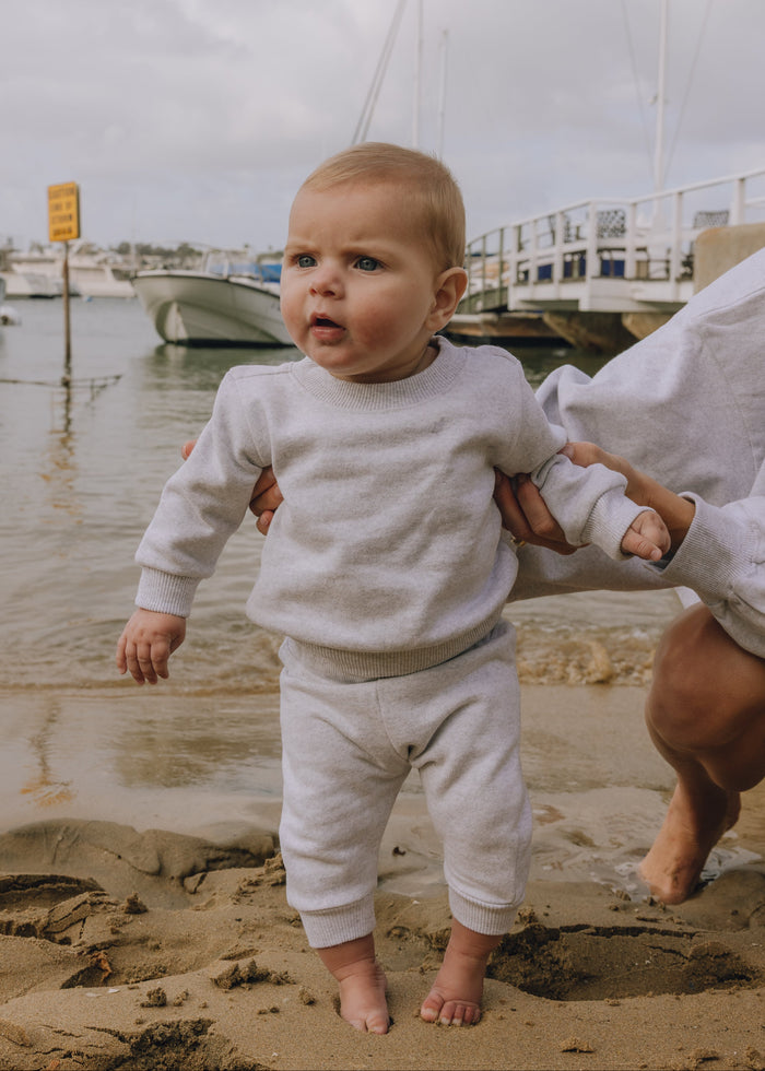 Fleece Baby Drills Set - Heather Grey