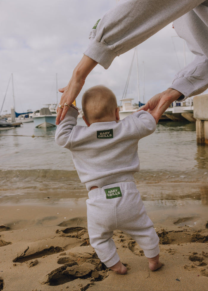 Fleece Baby Drills Set - Heather Grey