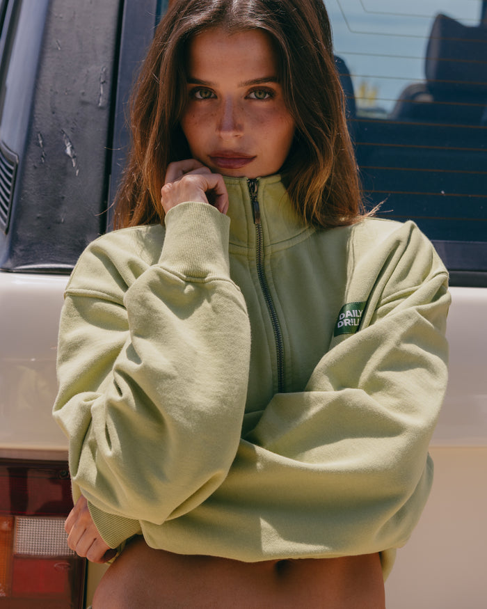Funnel Neck Double Zip - Matcha
