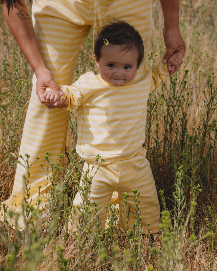 Baby Drills Stripe Set - Sunny + Butter Stripe