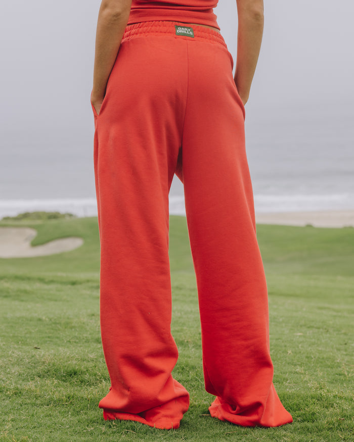 Fleece Wide Leg Sweatpants - Heart