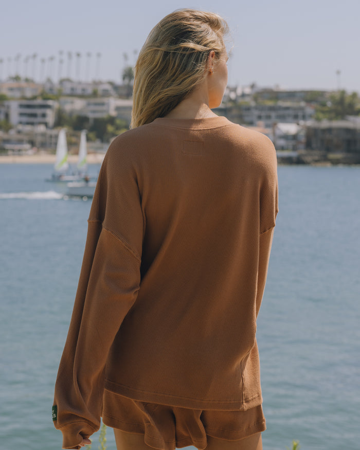 Oversized Thermal Henley - Mousse