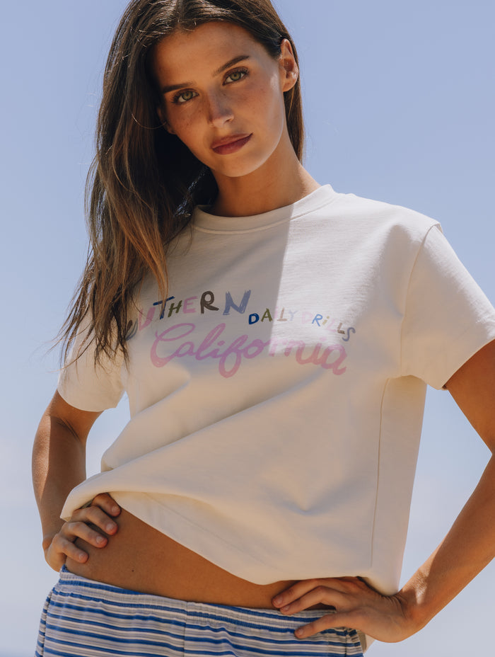 SoCal Boxy Tee - Cream