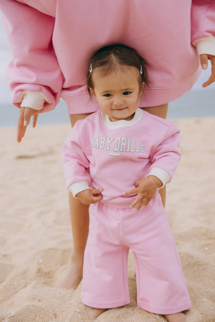 Baby Drills Sport Crew Set - Taffy + Cream + Grey