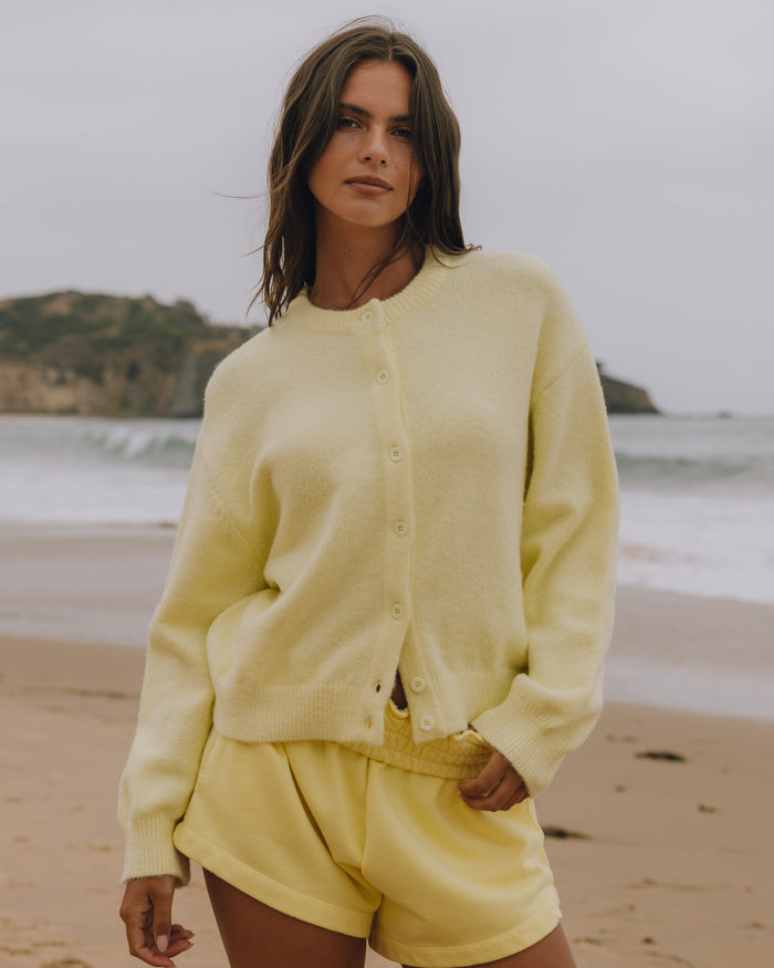 Button Up Sweater - Lemon