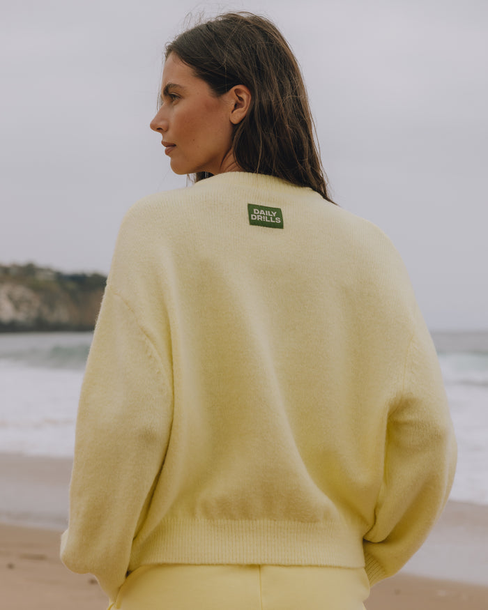 Button Up Sweater - Lemon