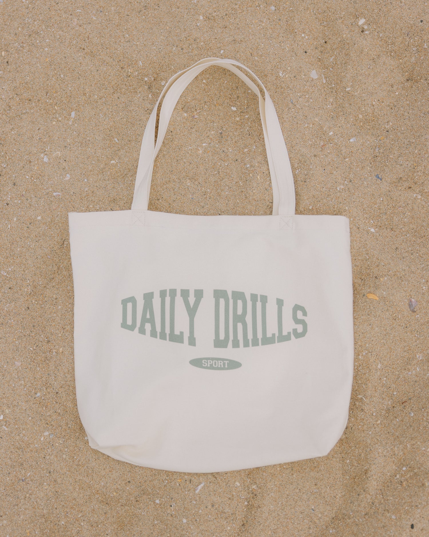 Daily Drills Sport Tote - Cream + DD Green – shopdailydrills