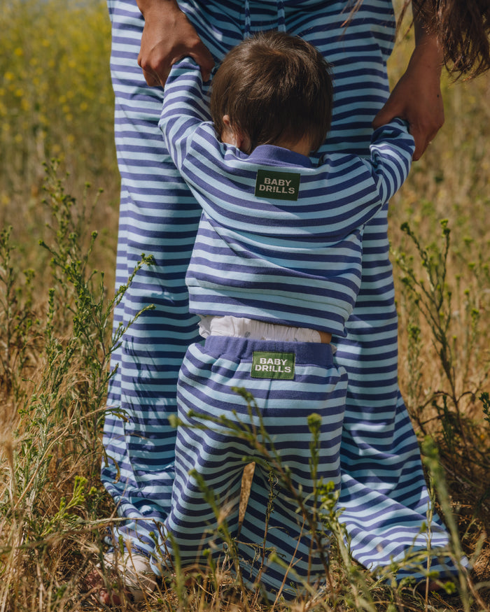 Baby Drills Stripe Set - Malibu + Navy Stripe