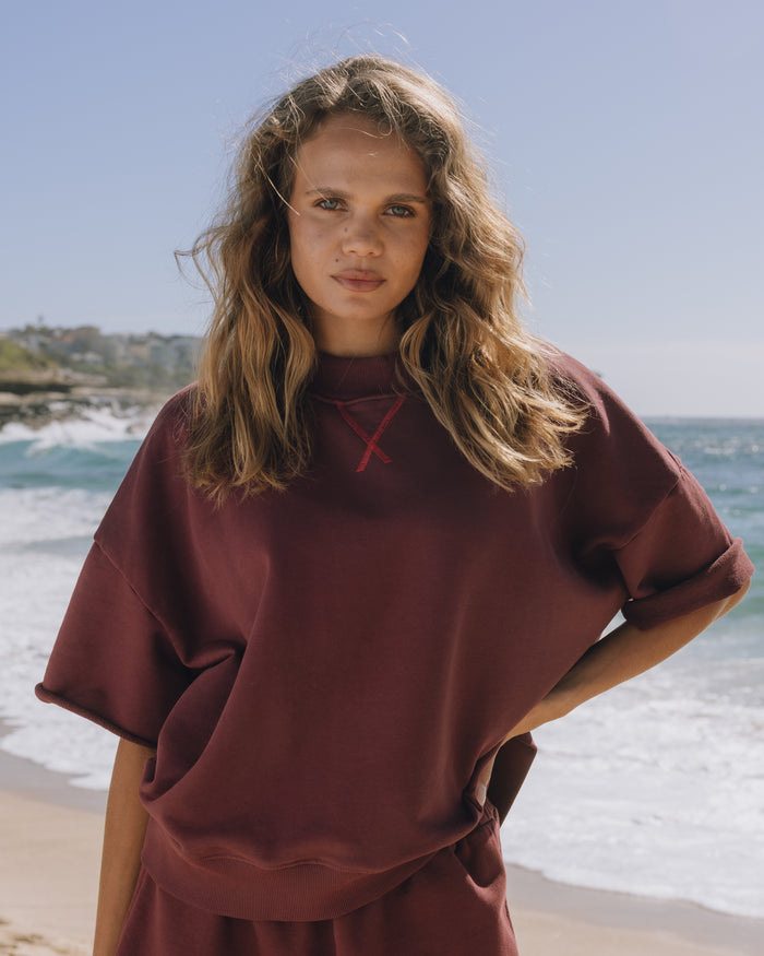 Cropped Sleeve Vintage Crew - Bodega + Heart with Tonal Patch