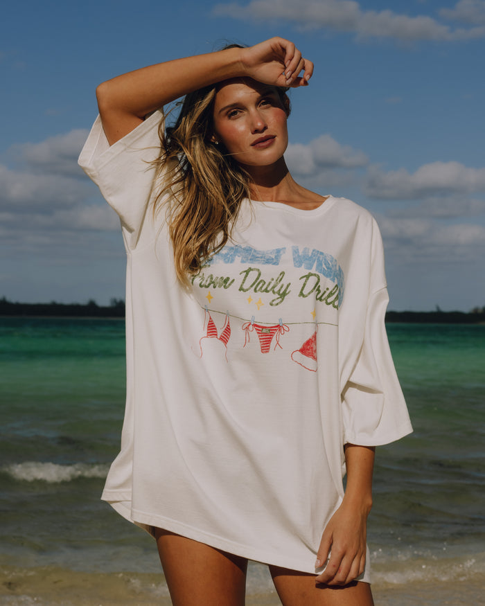 Warmest Wishes Beach Tee - White