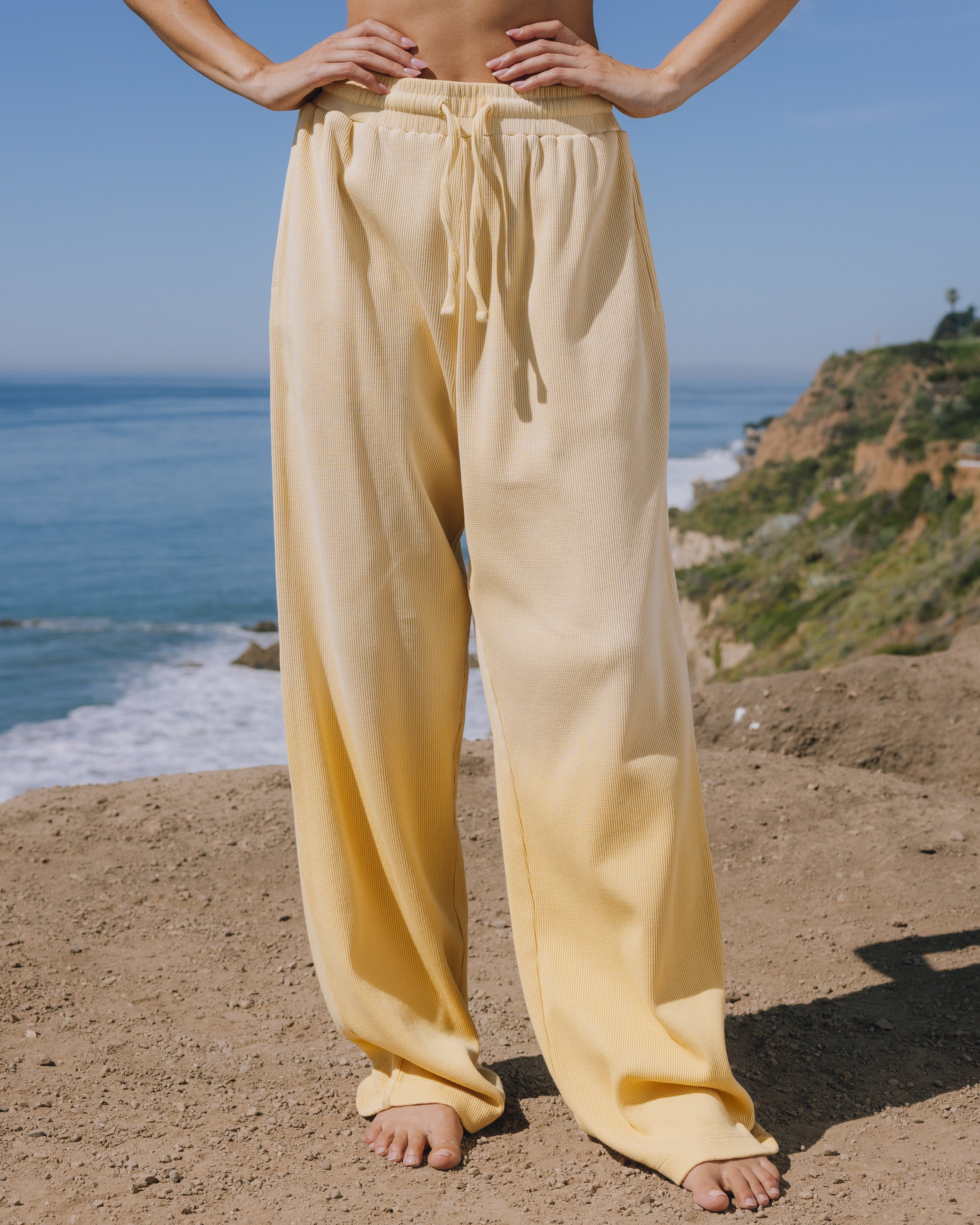 Thermal Resort Pants - Sunsoaked Sunny with Monochrome Patch