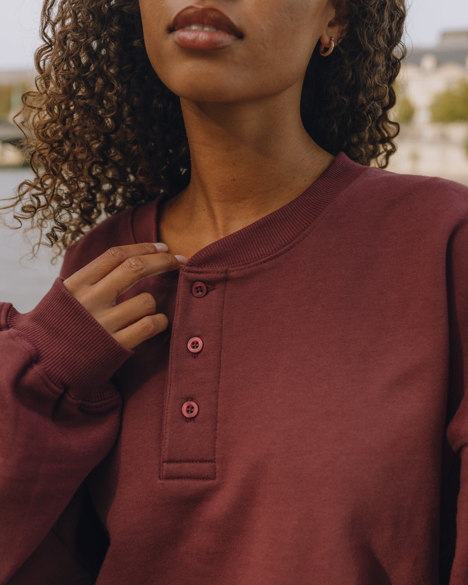 Oversized Fleece Henley - Bodega – shopdailydrills