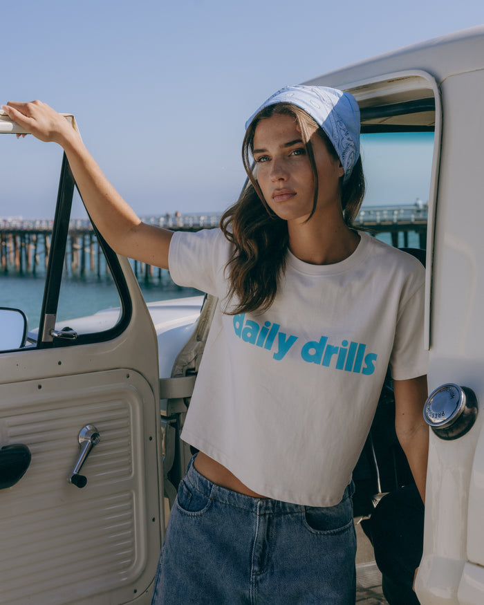 Daily Drills Boxy Tee - Cream + Balboa