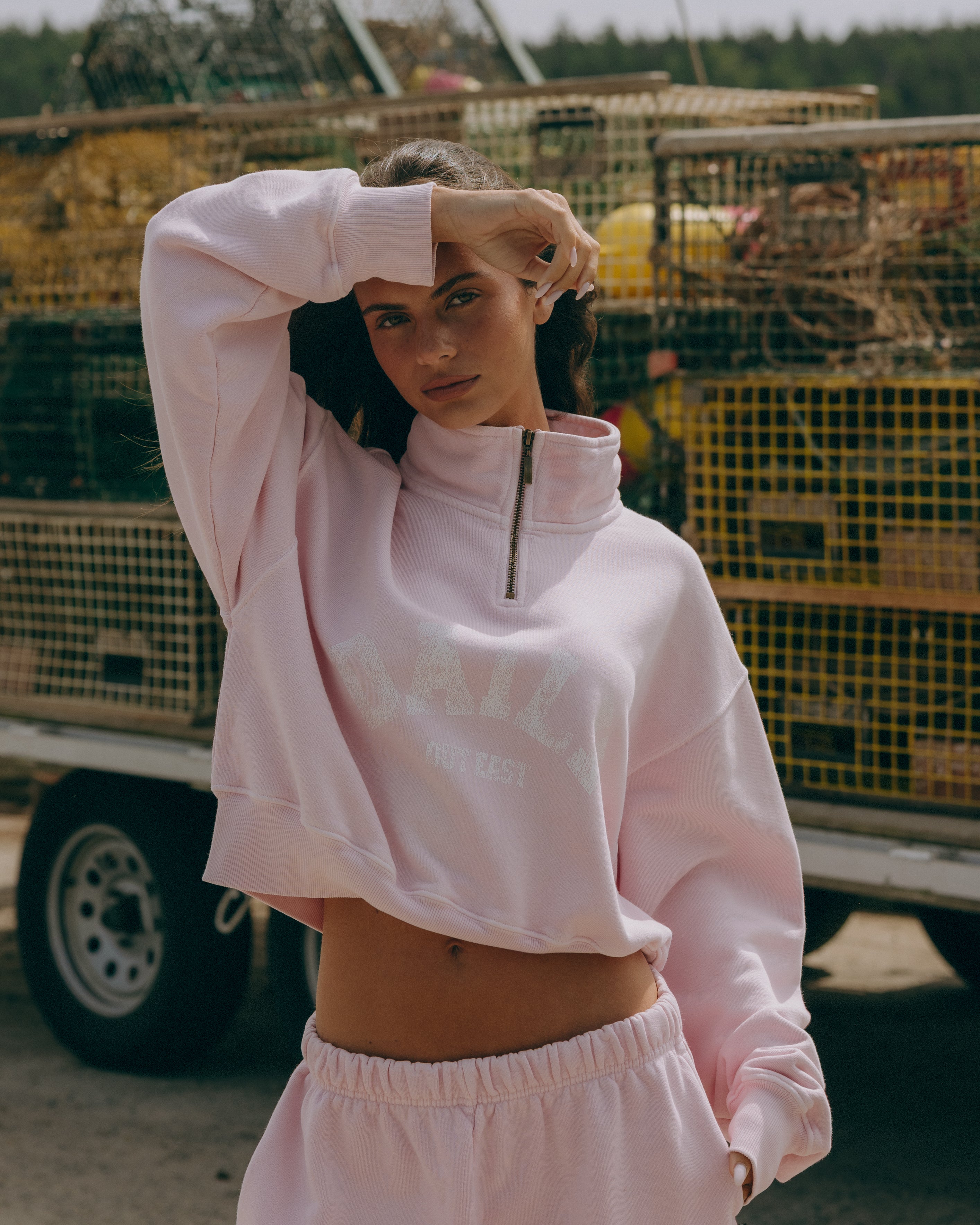 Heavyweight Funnel Neck Daily Quarter Zip - Cupid