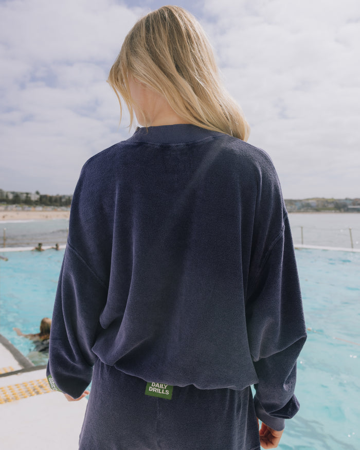 Terry Vintage Crew - Sunbleached Navy