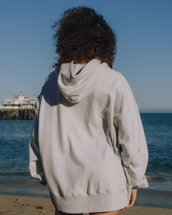 Oversized Fleece Hoodie - Heather Grey