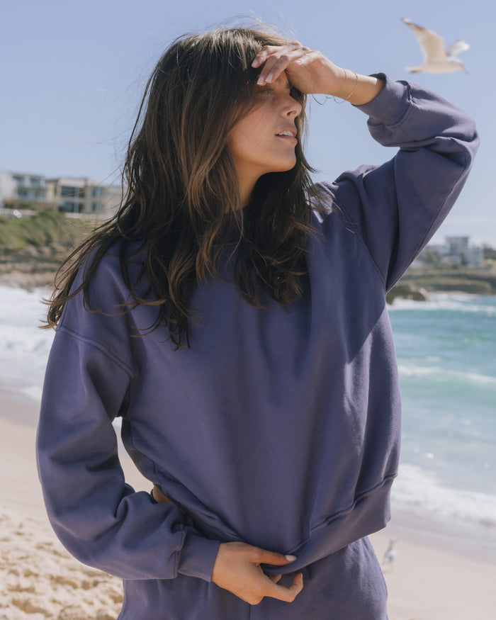 Vintage Crew - Navy + Cabana with Tonal Patch
