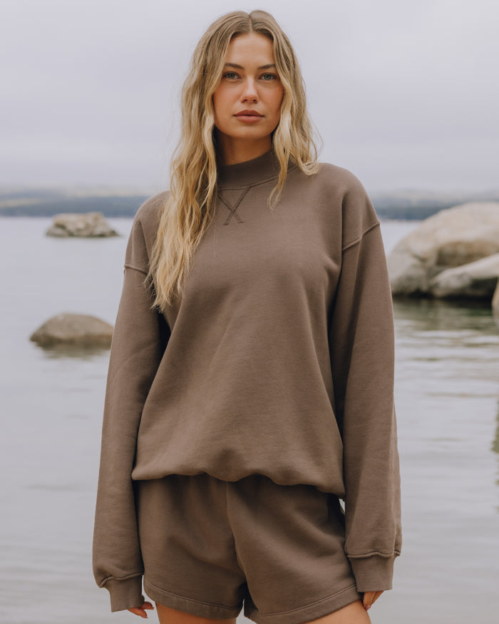 Oversized Heavyweight Vintage Crew - Mocha