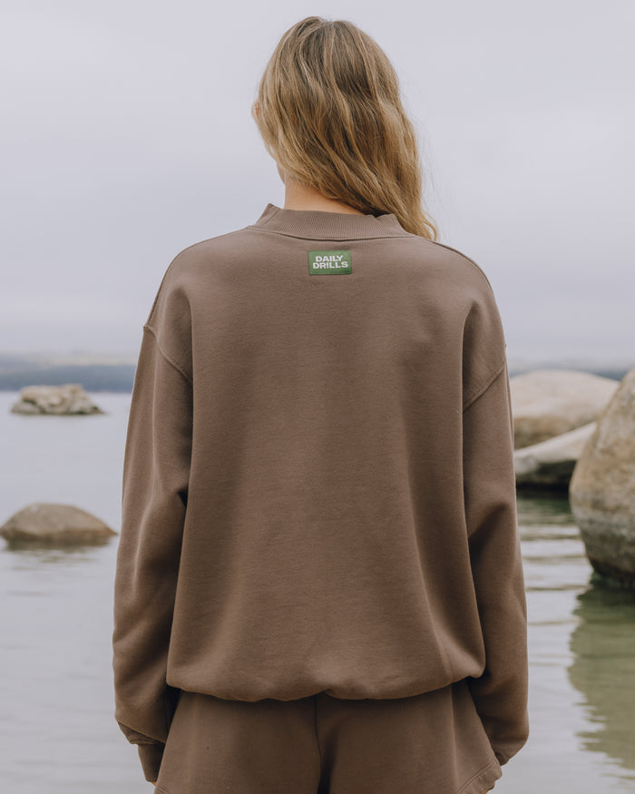 Oversized Heavyweight Vintage Crew - Mocha