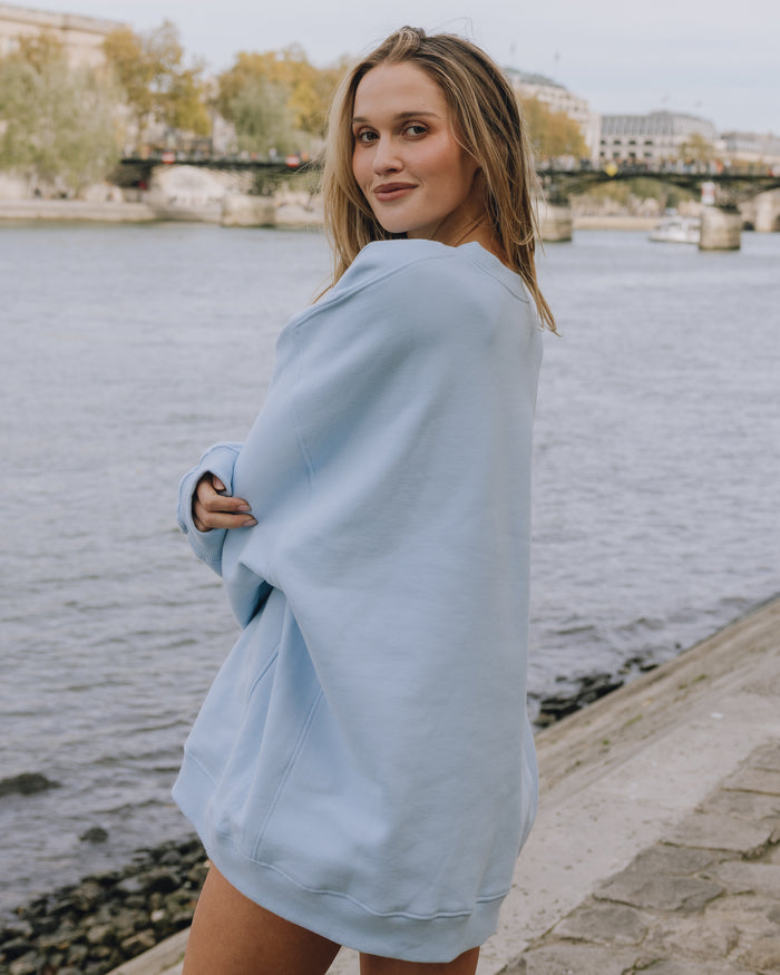 Oversized Fleece Crew - Powder