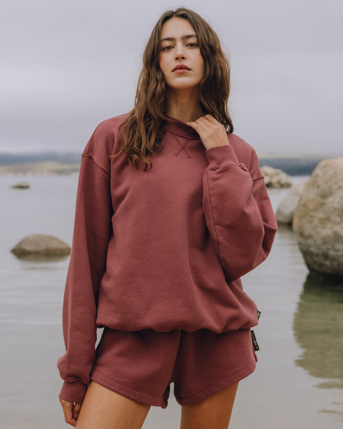 Oversized Heavyweight Vintage Crew - Wine